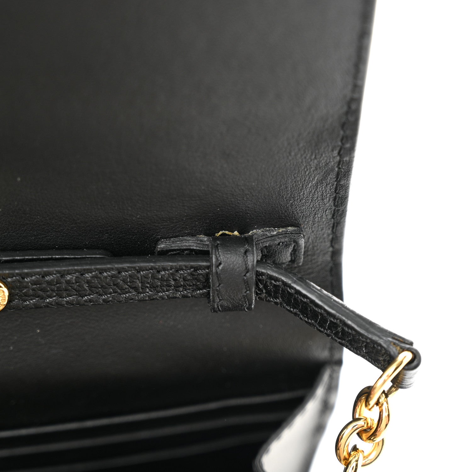 Burberry Derby Calfskin House Check Henley Wallet On Chain Black 12 of 12