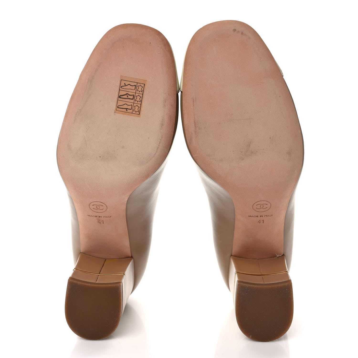 Chanel Lambskin Patent Cap Toe Pumps 41 Beige White 5 of 8