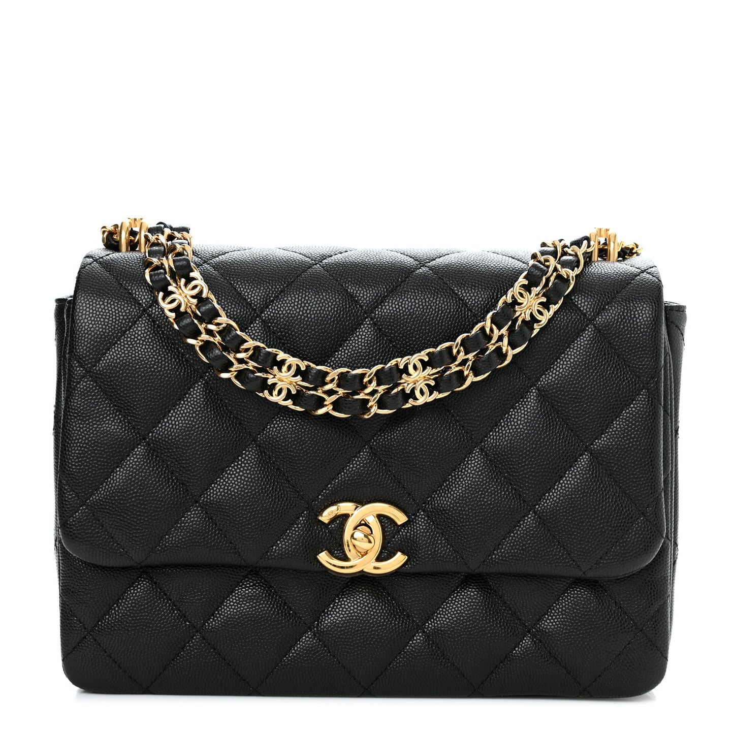 Caviar Quilted Coco First Flap Black