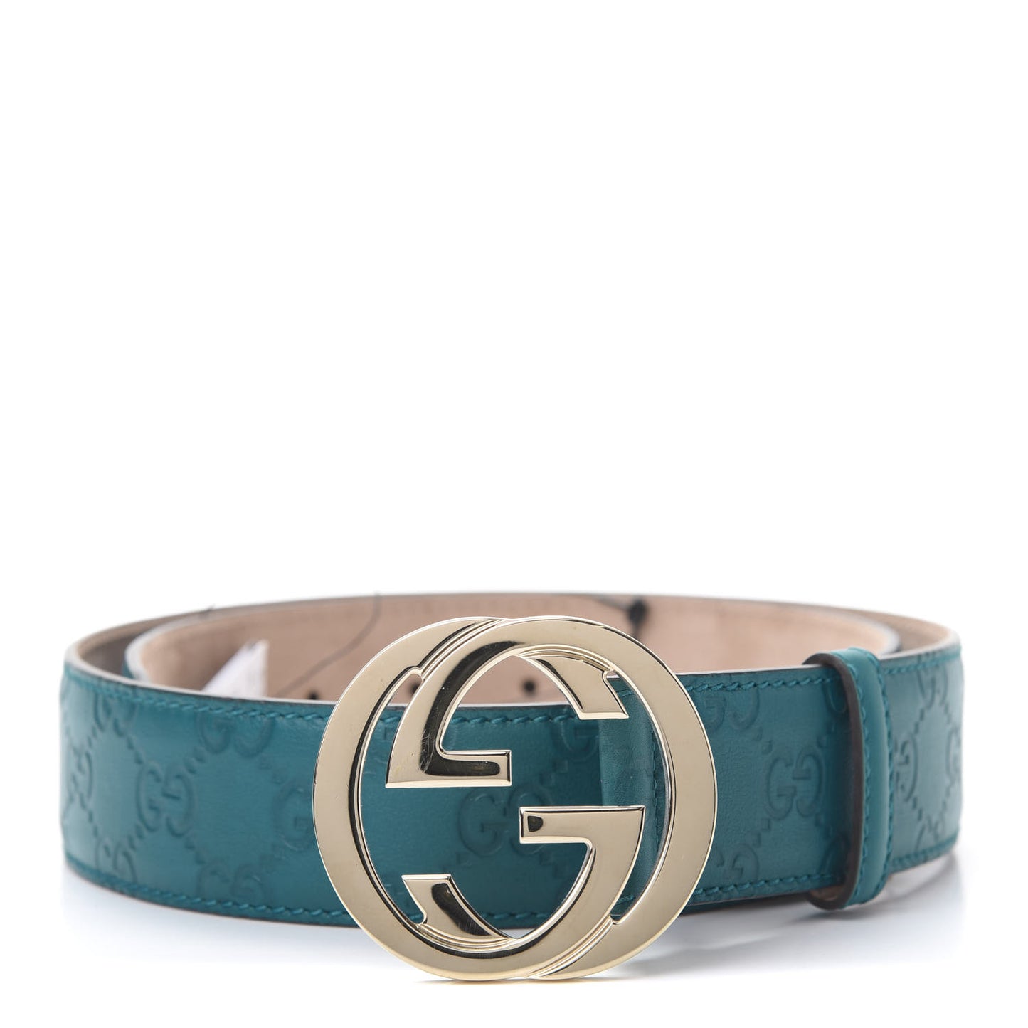 Guccissima Signature Interlocking G 40mm Belt 85 34 Deep Cobalt