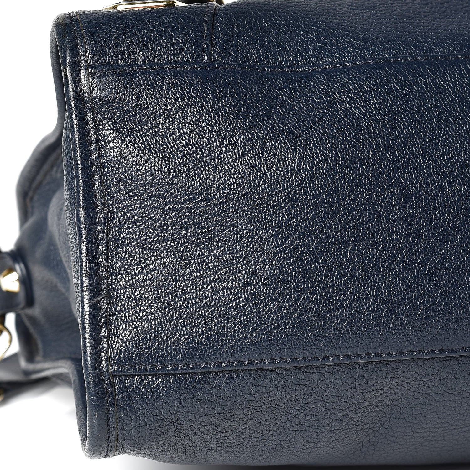 Balenciaga Chevre Gold Metallic Edge Hardware City Bleu Nuit Dark Sea 9 of 10