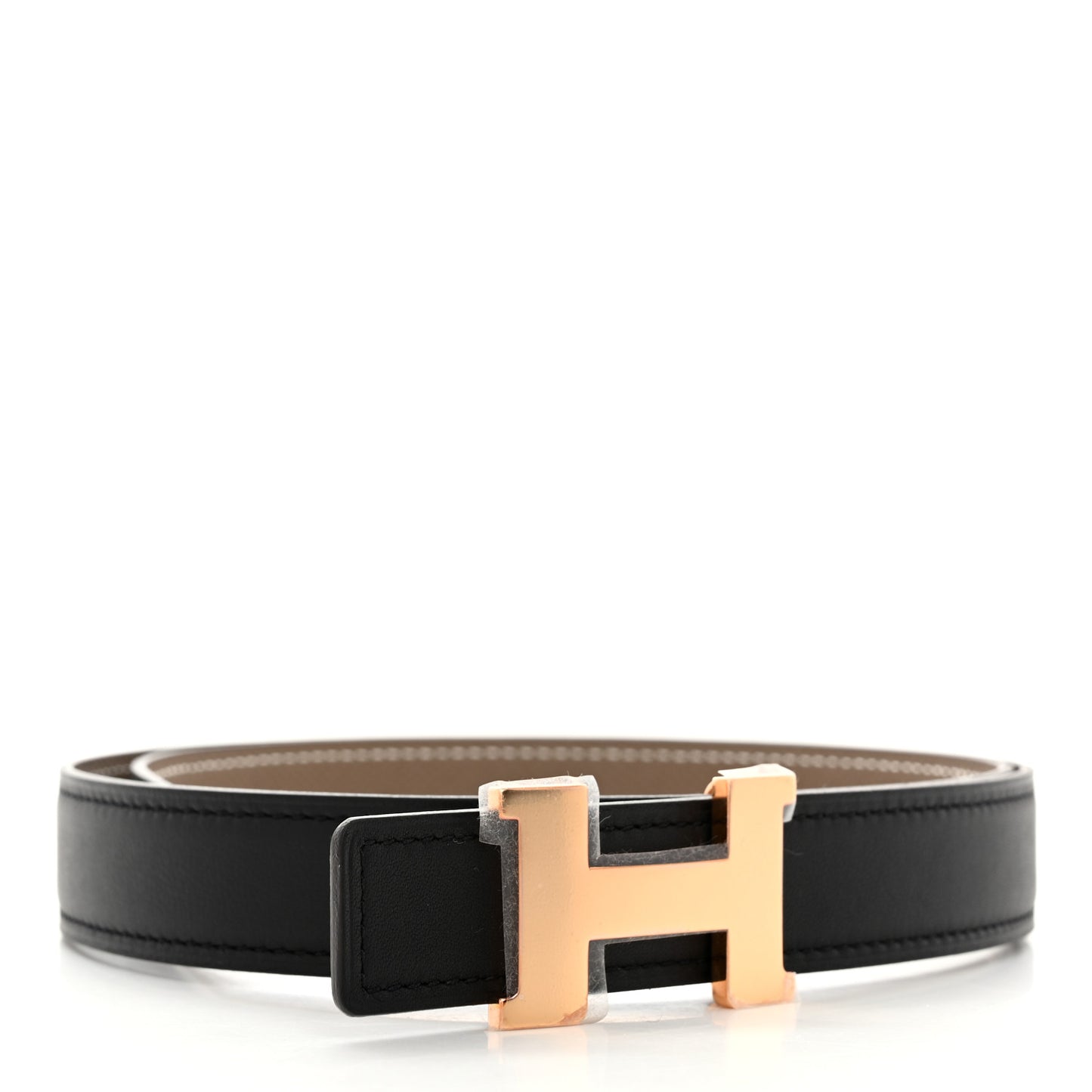 Swift Epsom 24mm Mini Constance H Belt 75 Black Etoupe