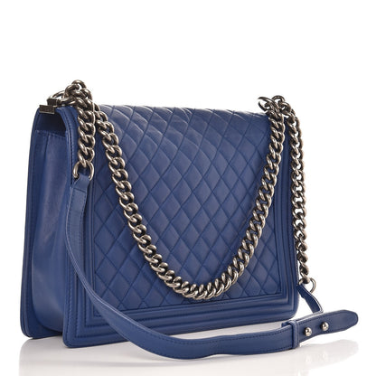 Chanel Calfskin Quilted Large Boy Flap Blue 3 of 9