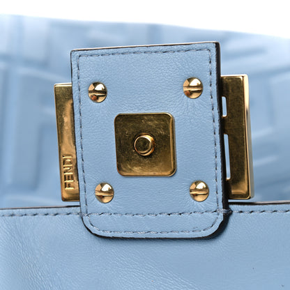 Fendi Nappa FF 1974 Embossed Baguette Azzurro Baby 10 of 16