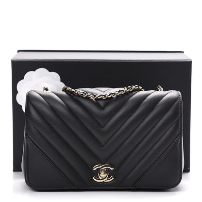 Chanel Calfskin Chevron Quilted Mini Statement Flap Black 11 of 11