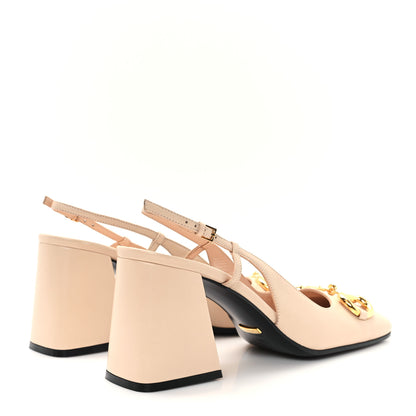 Gucci Malaga Kid Horsebit 75mm Slingback Pumps 39.5 Skin Rose 5 of 9