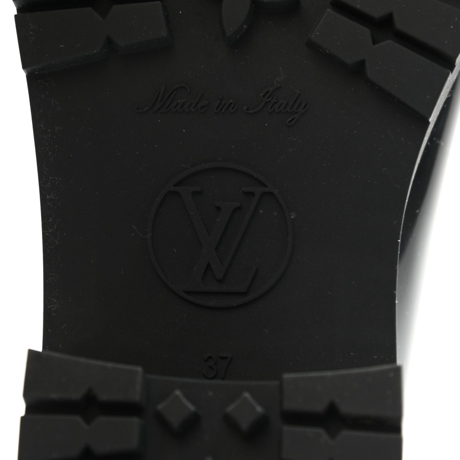 Louis Vuitton Rubber Embossed Monogram Drops Flat Half Boots 37 Black 6 of 7