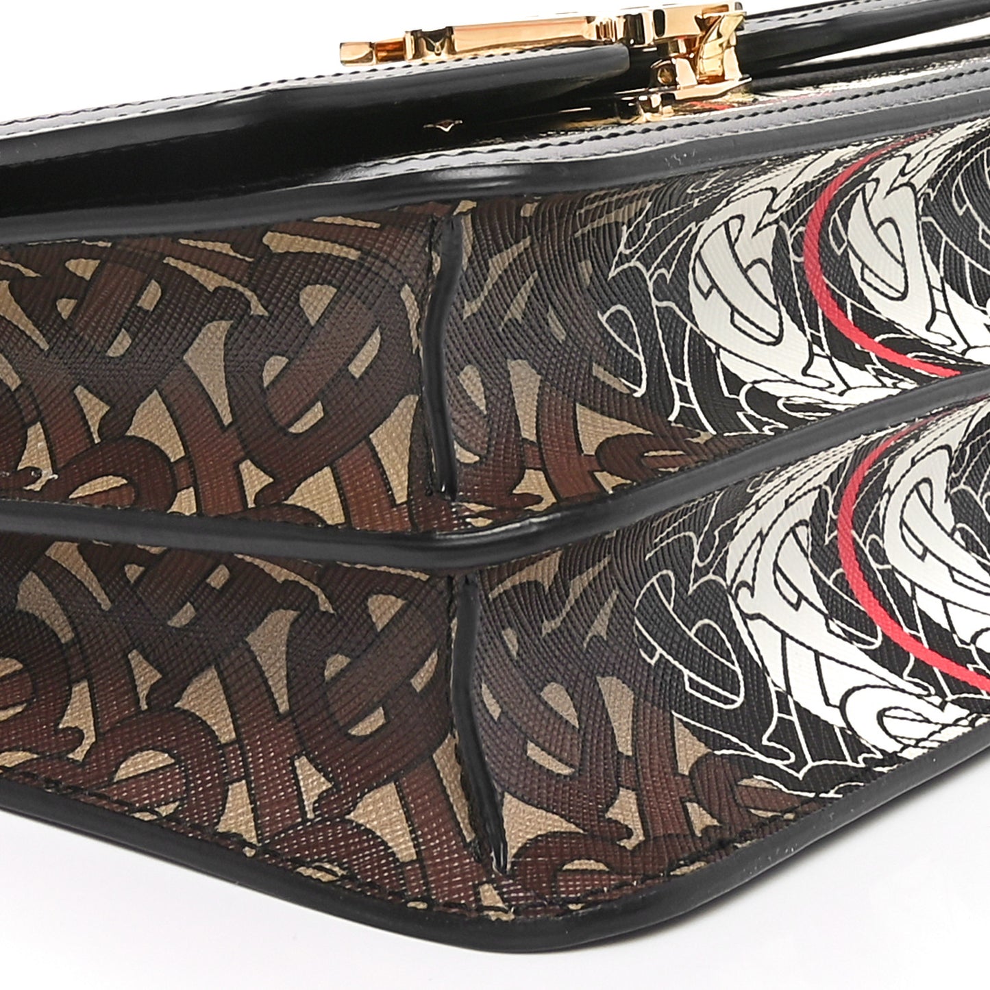 E-Canvas Monogram Stripe Small TB Bag Bridle Brown