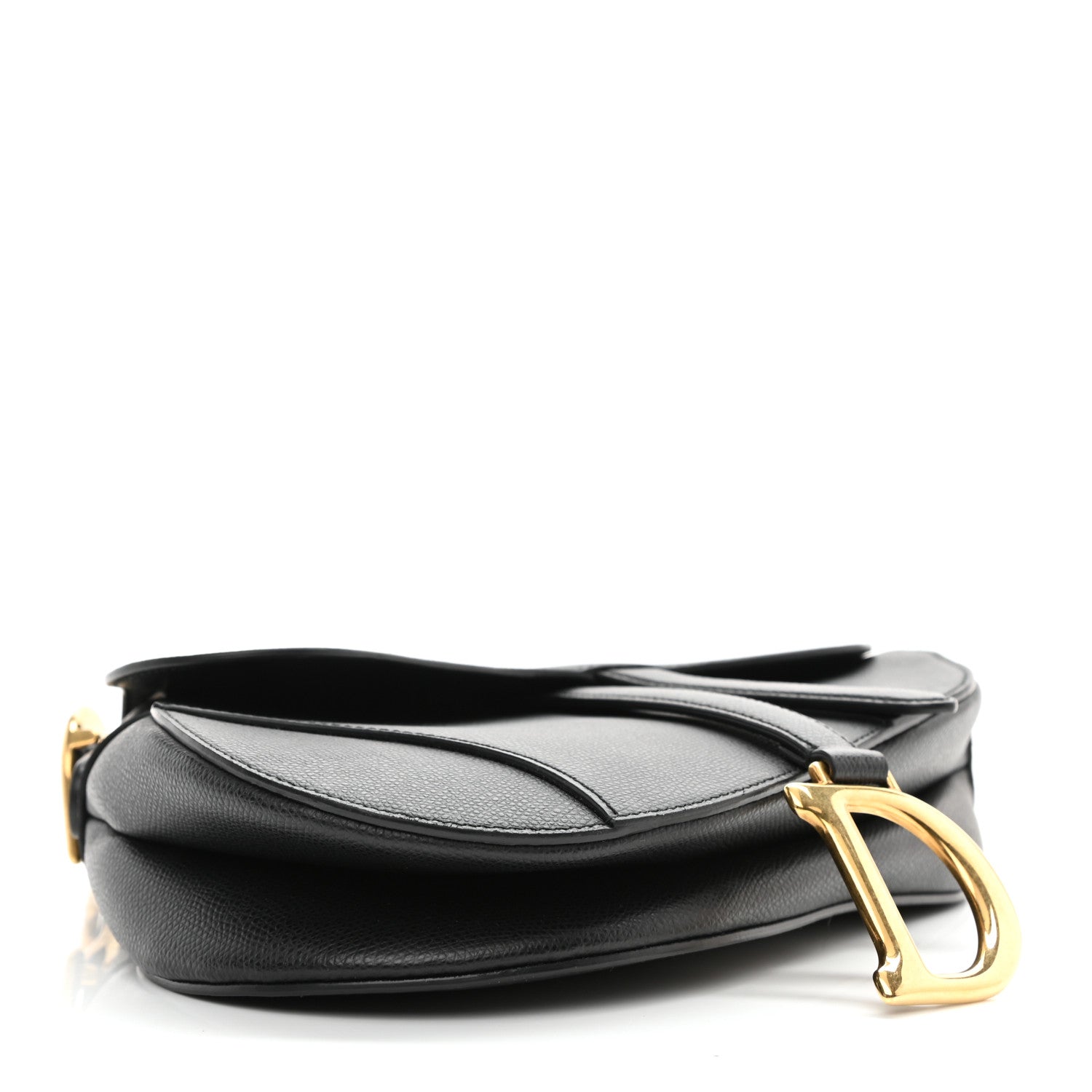 Christian Dior Grained Calfskin Saddle Bag Black 4 of 10