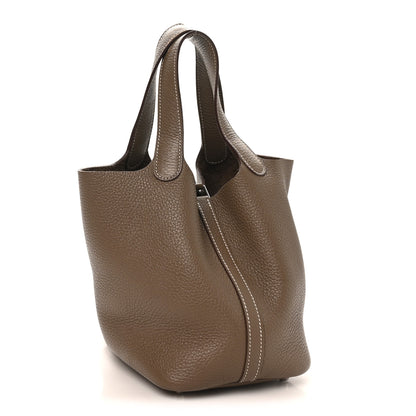 Hermes Taurillon Clemence Picotin Lock 18 PM Etoupe 3 of 14