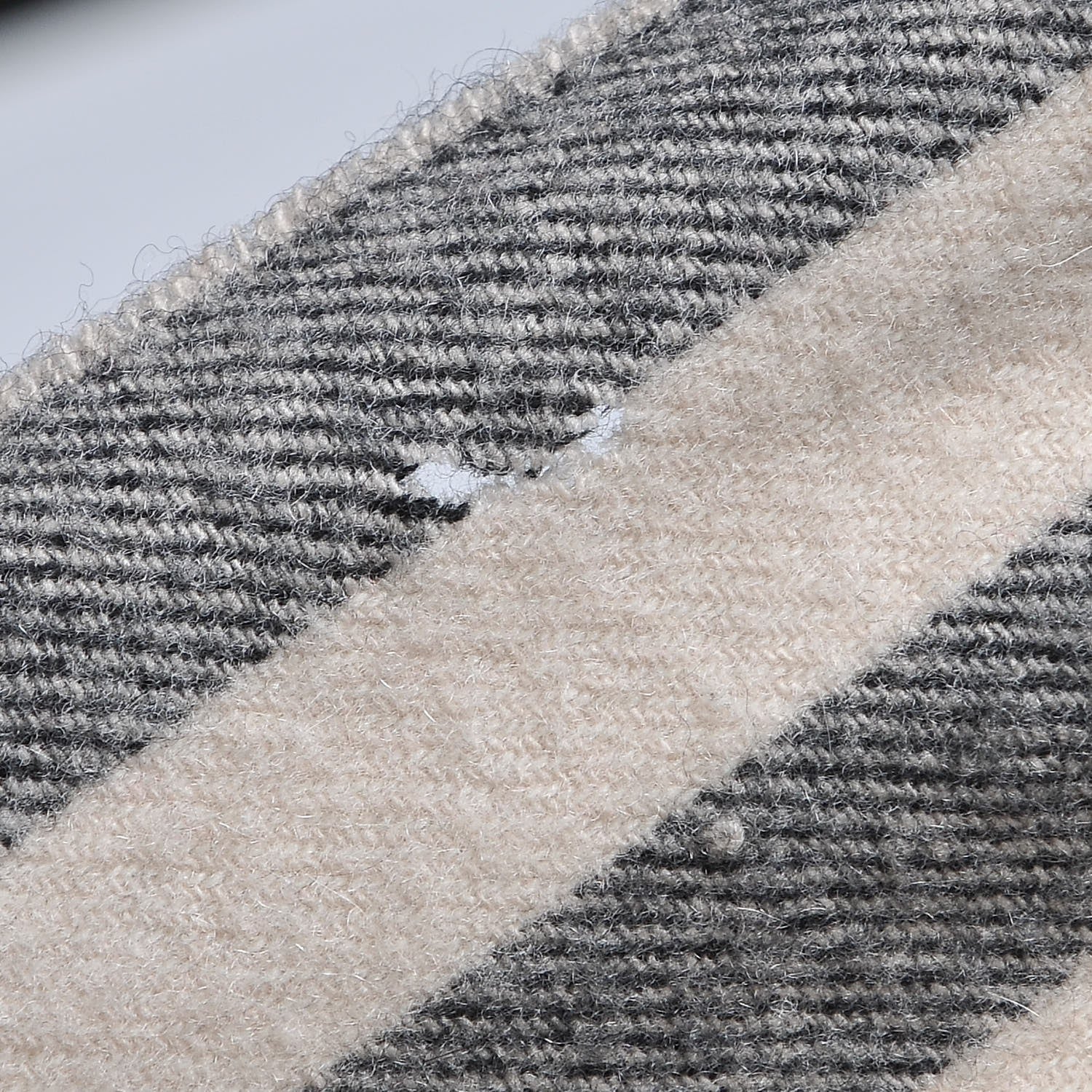 Burberry Cashmere Giant Check Fringe Scarf Ivory 5 of 5