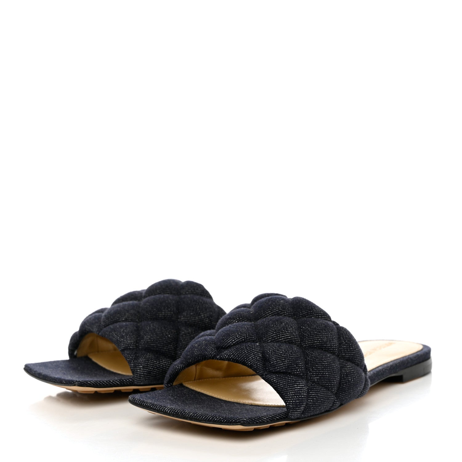 Bottega Veneta Denim Matelasse Padded Flat Sandals 35 Indigo 3 of 8