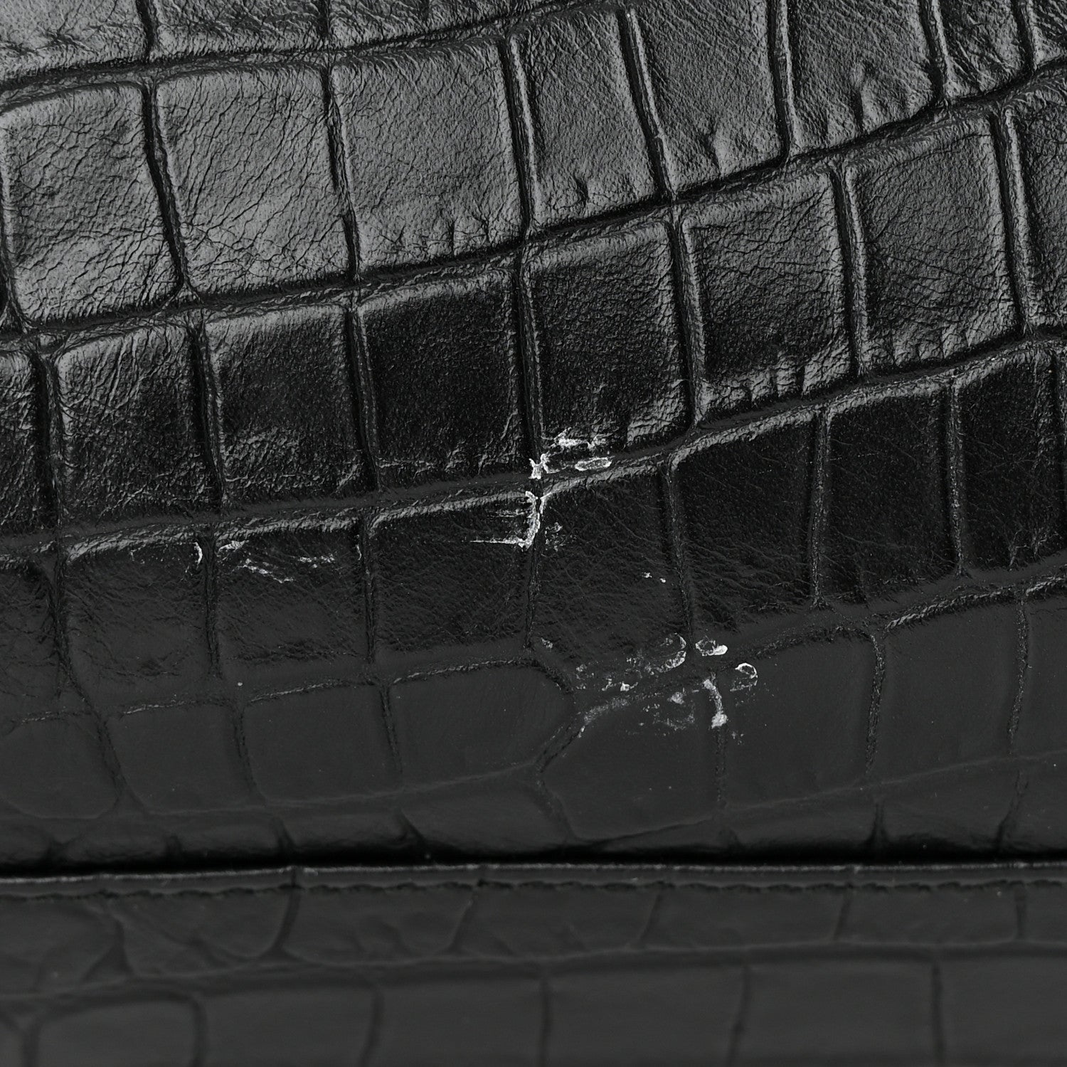 Balenciaga Calfskin Crocodile Embossed Classic Hardware City Black 12 of 17