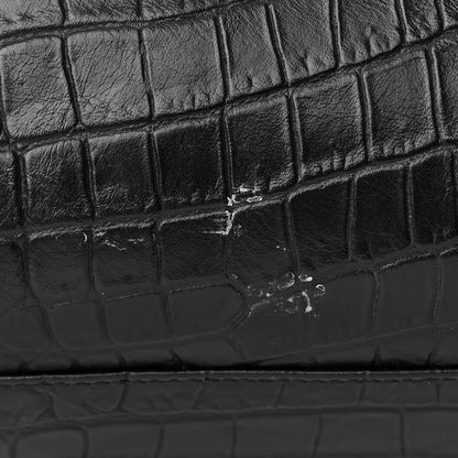 Balenciaga Calfskin Crocodile Embossed Classic Hardware City Black 12 of 17