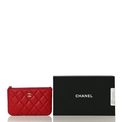 Chanel Caviar Quilted Small Cosmetic Case Red 12 of 12