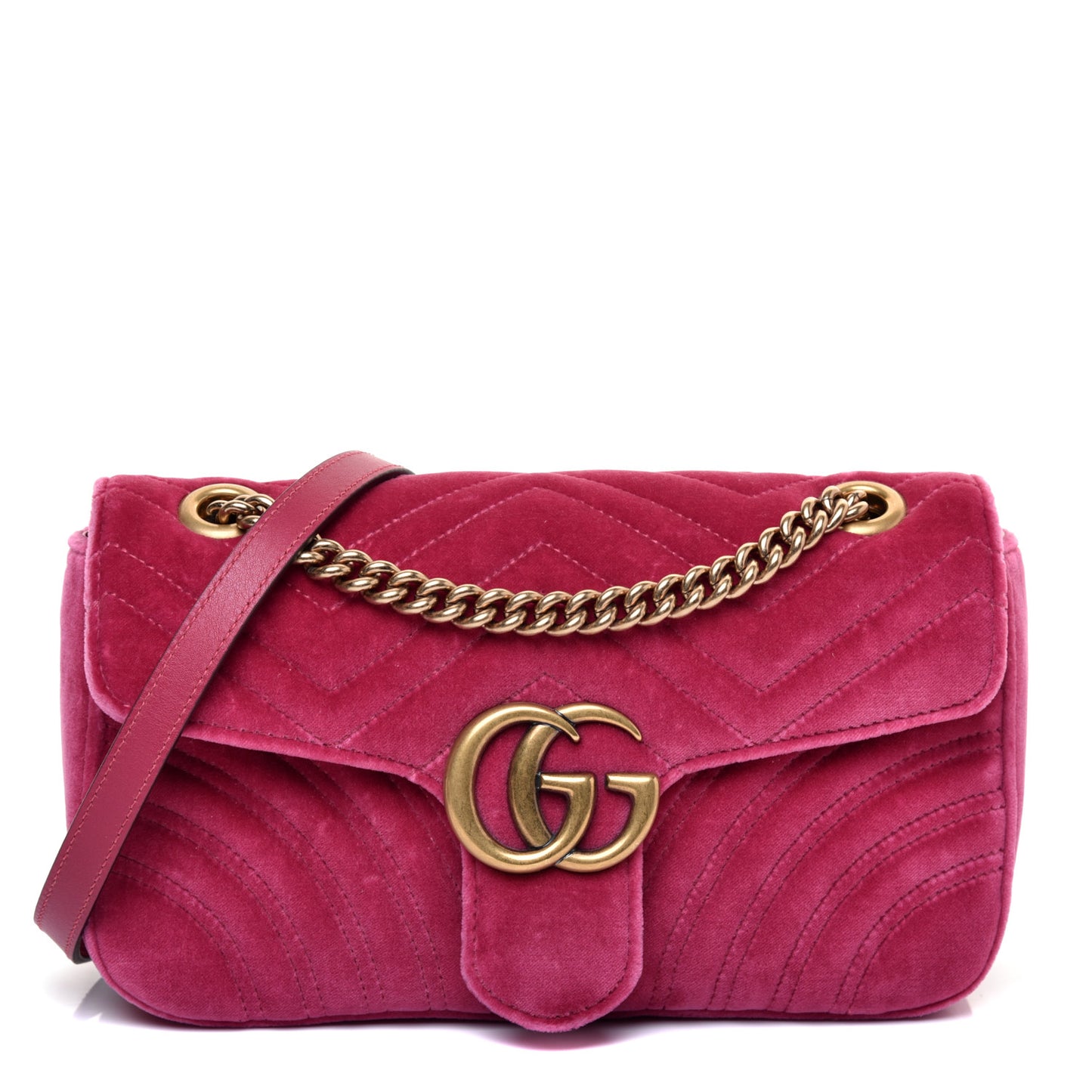Velvet Matelasse Small GG Marmont Shoulder Bag Light Raspberry Rose