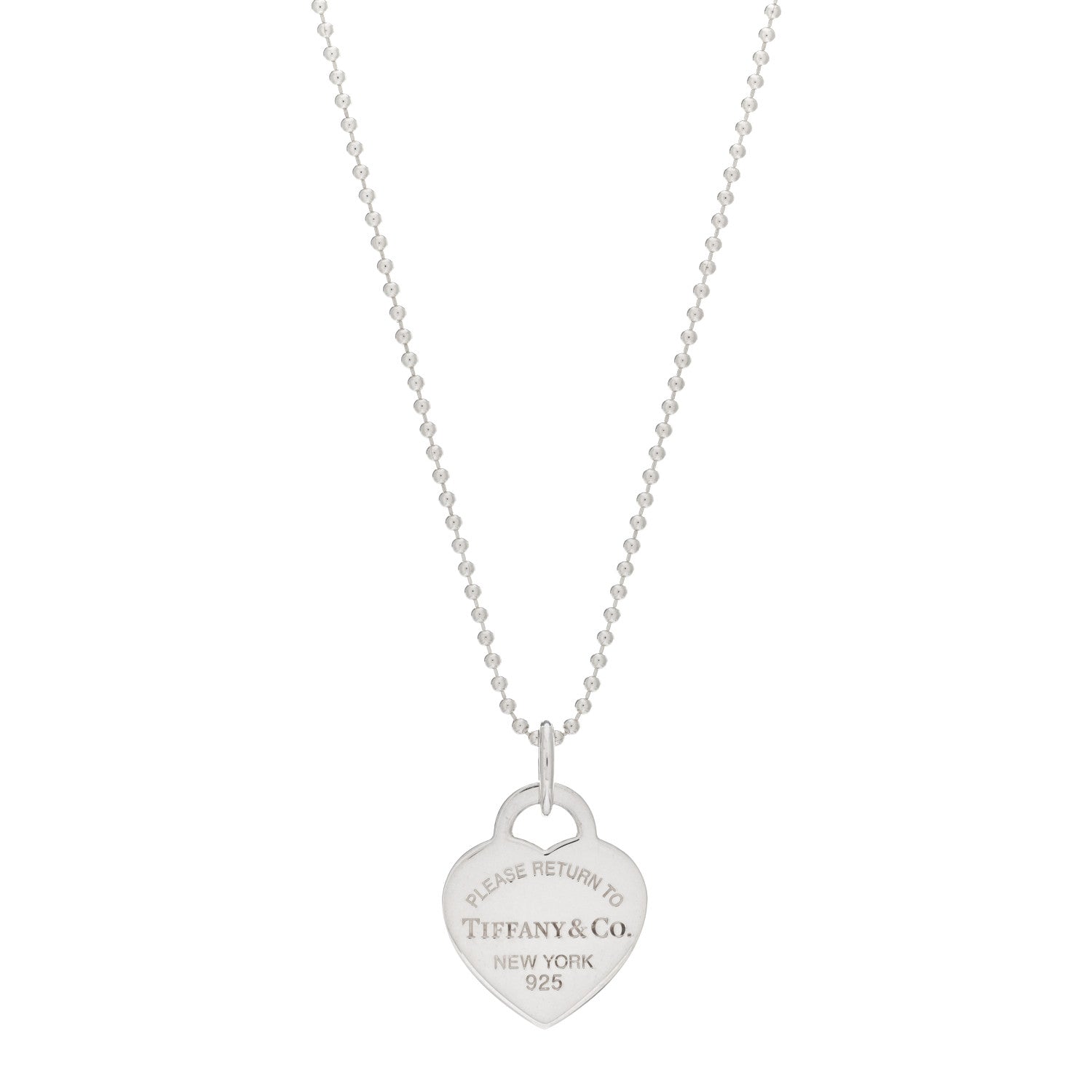Tiffany Sterling Silver Medium Return To Tiffany Heart Pendant Necklace 1 of 4