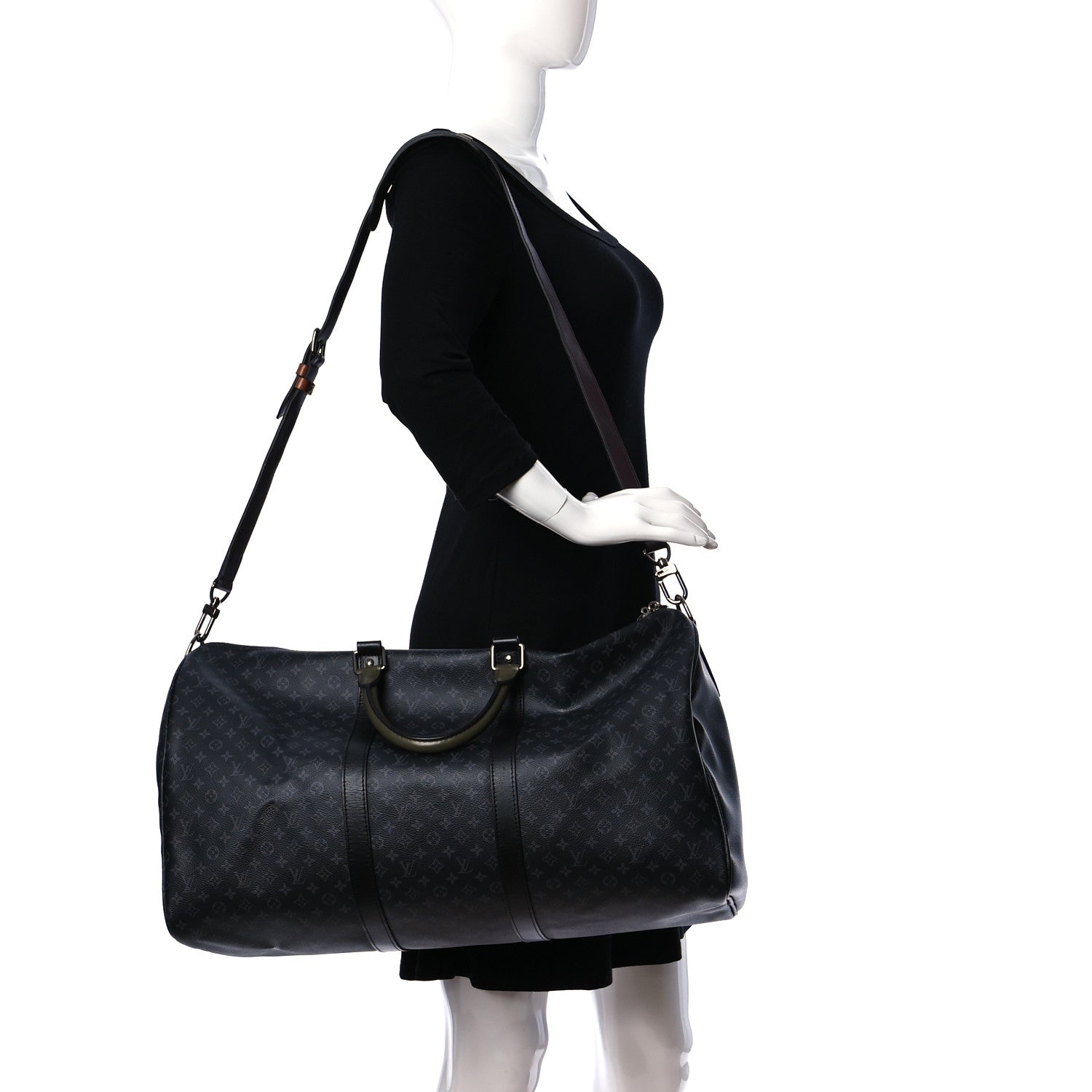 Louis Vuitton Monogram Eclipse Patchwork Keepall Bandouliere 50 2 of 12