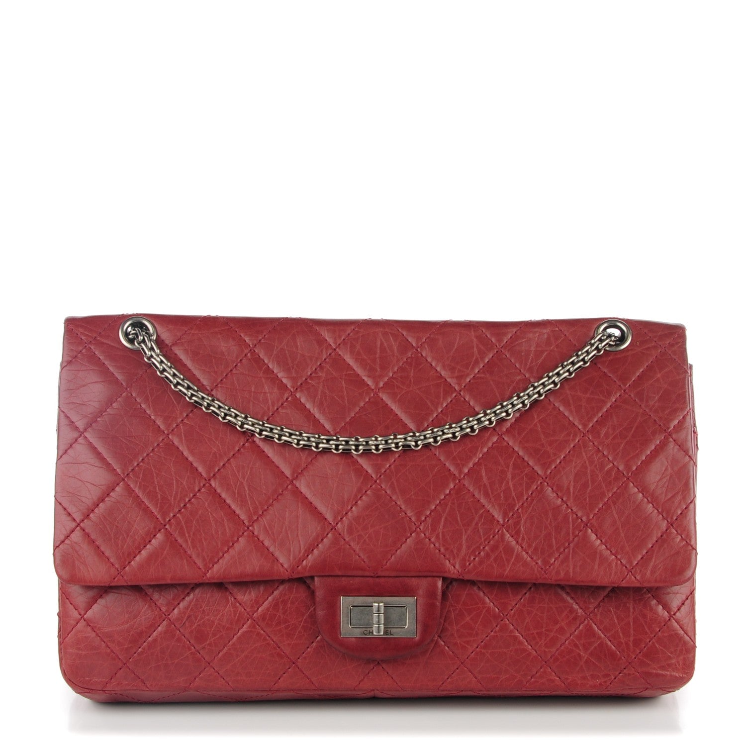 Chanel Aged Calfskin Quilted 2.55 Reissue 228 Flap Red 1 of 9