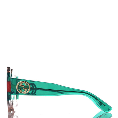 Gucci Square Web Frame GG0178S Sunglasses Green Red 2 of 8