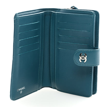 Chanel Lambskin Quilted CC French Wallet Blue 5 of 7