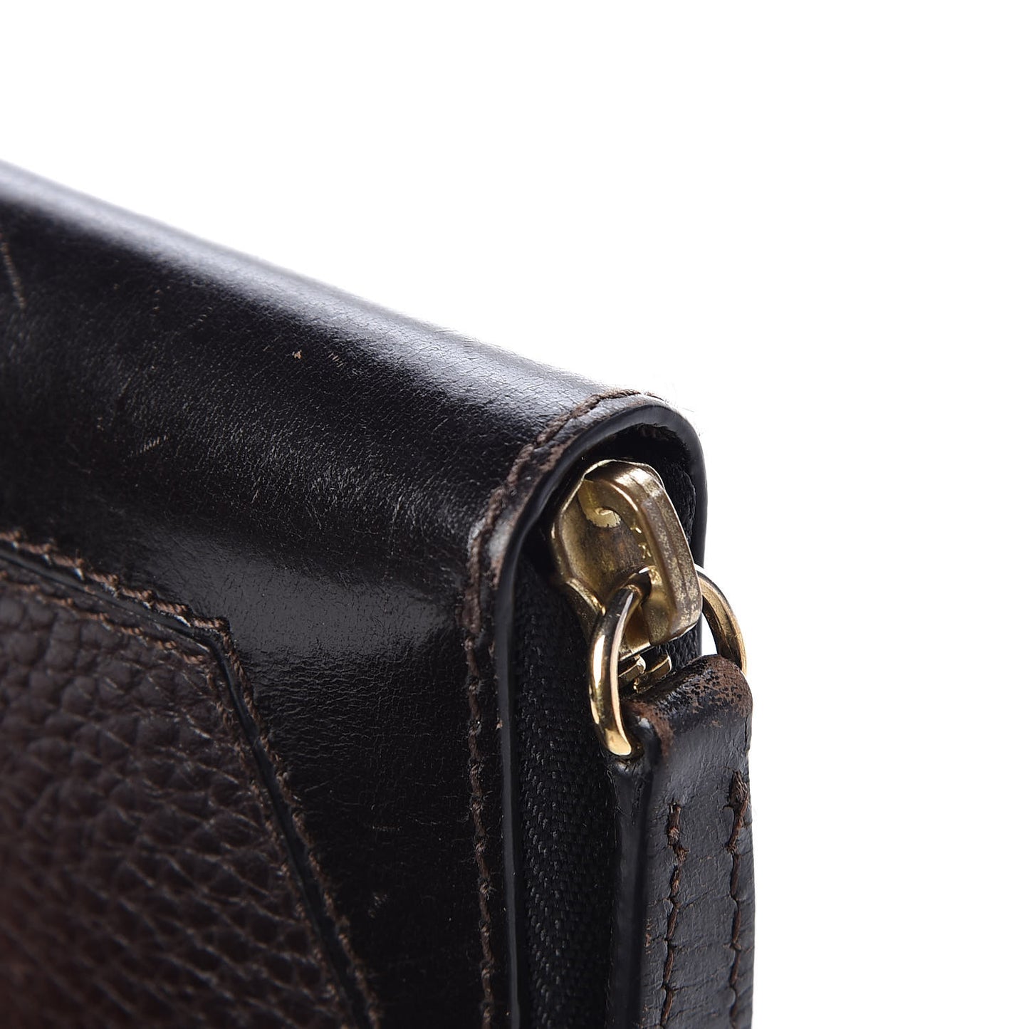 Calfskin Ziggy Zip Around Wallet Brown