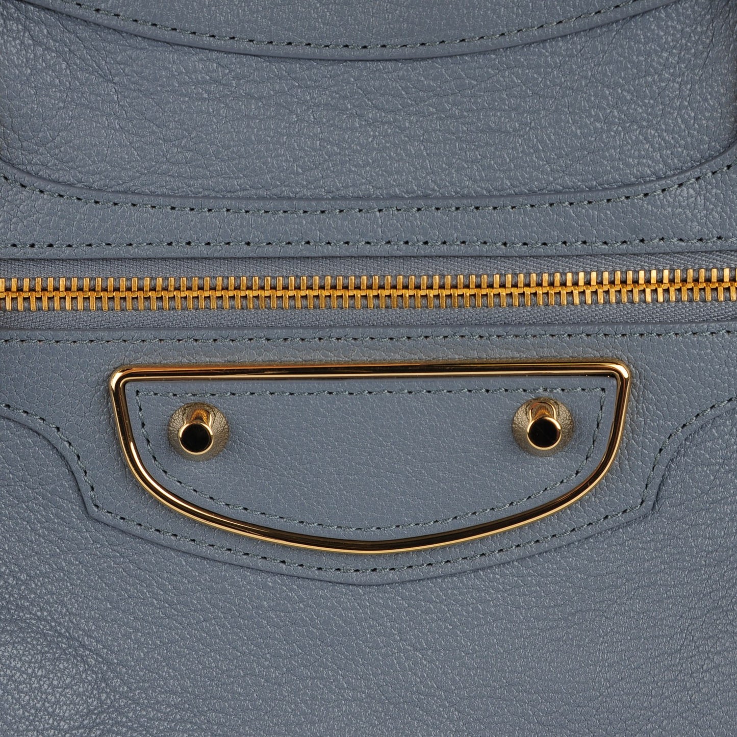 Chevre Gold Metallic Edge Hardware Town Bleu Acier