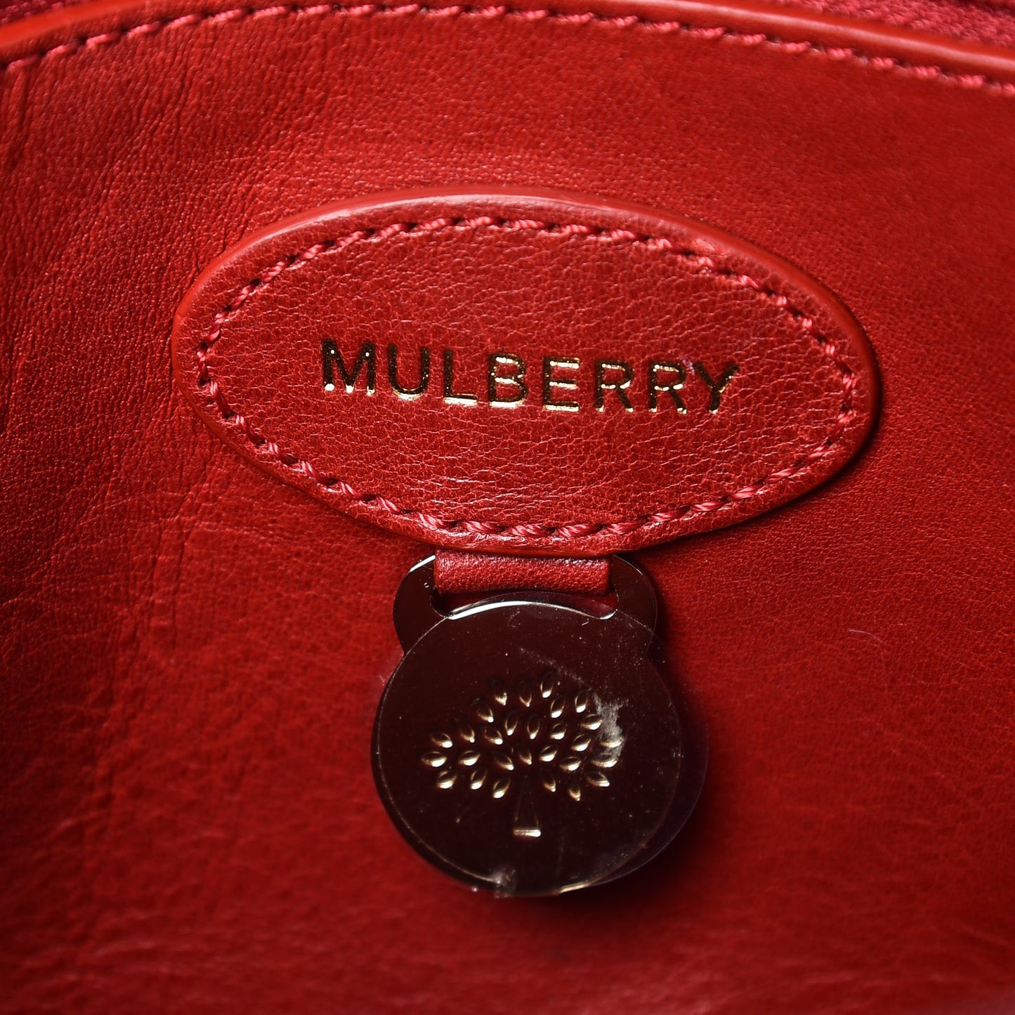 Natural Leather Small Bayswater Poppy Red
