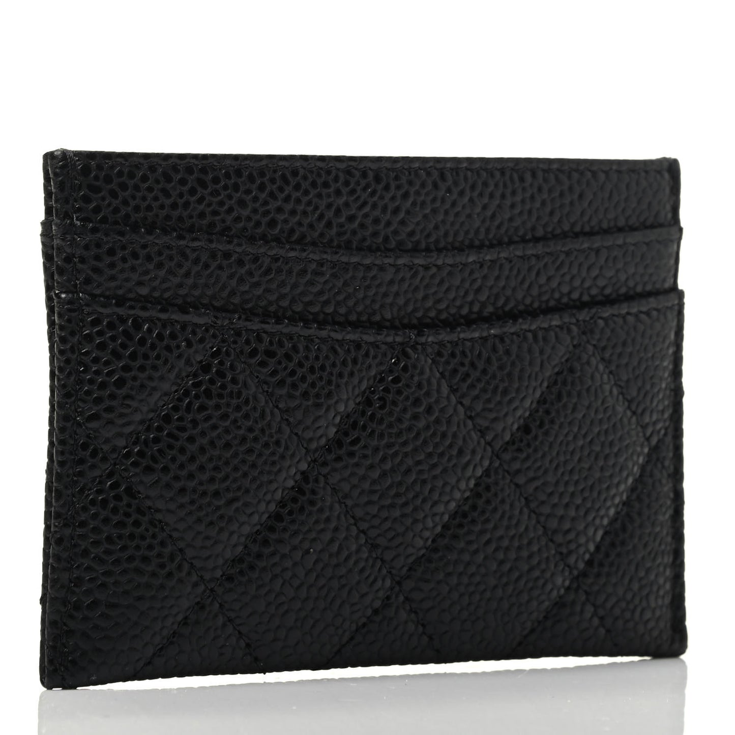 Caviar Quilted Card Holder Black