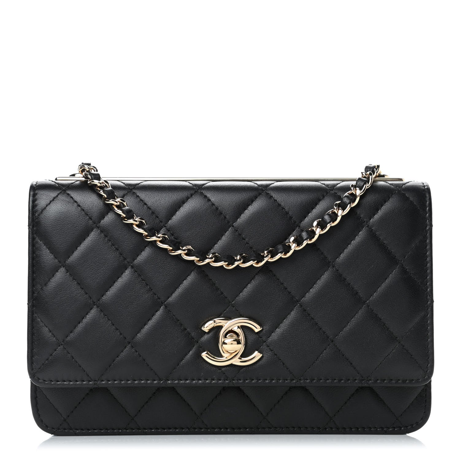 Chanel Lambskin Quilted Trendy CC Wallet On Chain WOC Black 1 of 4