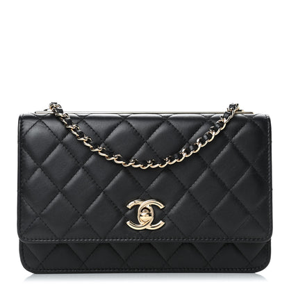 Chanel Lambskin Quilted Trendy CC Wallet On Chain WOC Black 1 of 4