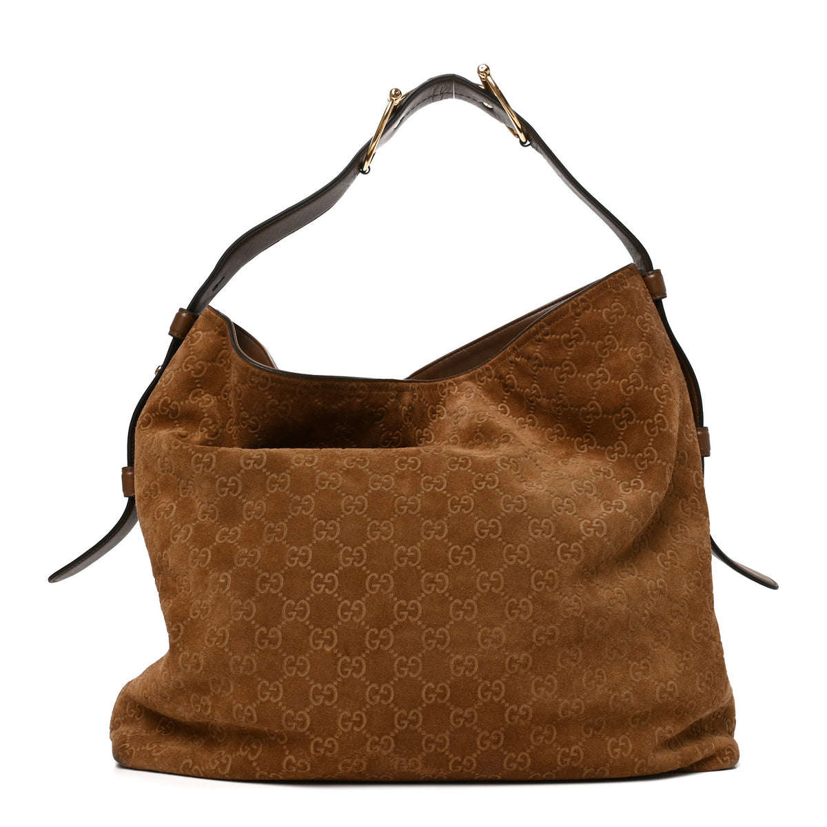 Suede Monogram Large Beatrix Tote Brown