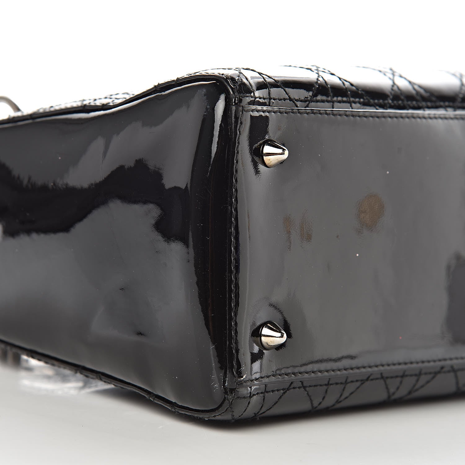 Christian Dior Patent Cannage Stitched Medium Lady Dior Black 8 of 13