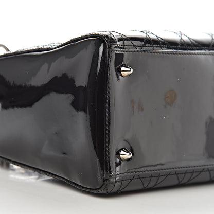 Christian Dior Patent Cannage Stitched Medium Lady Dior Black 8 of 13