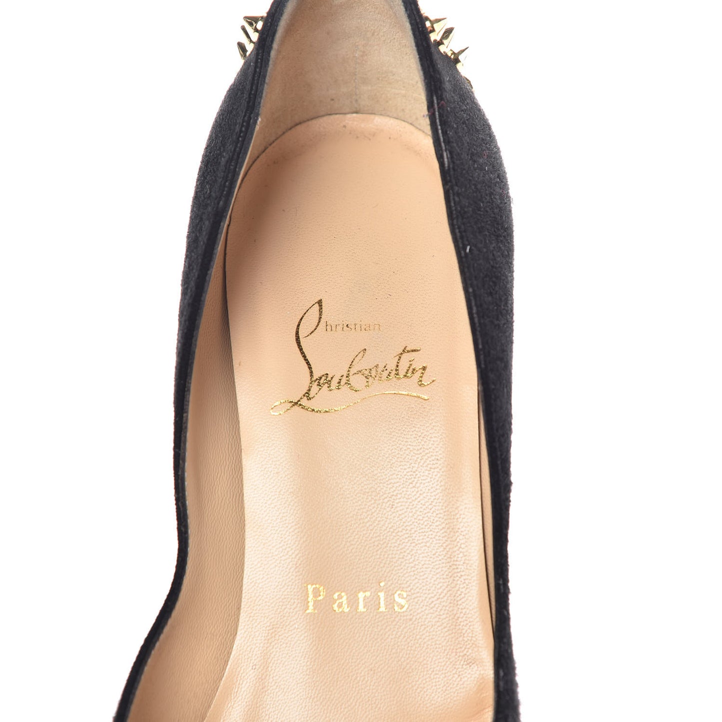Suede Spiked Zappa 100 Pumps 35 Black Gold