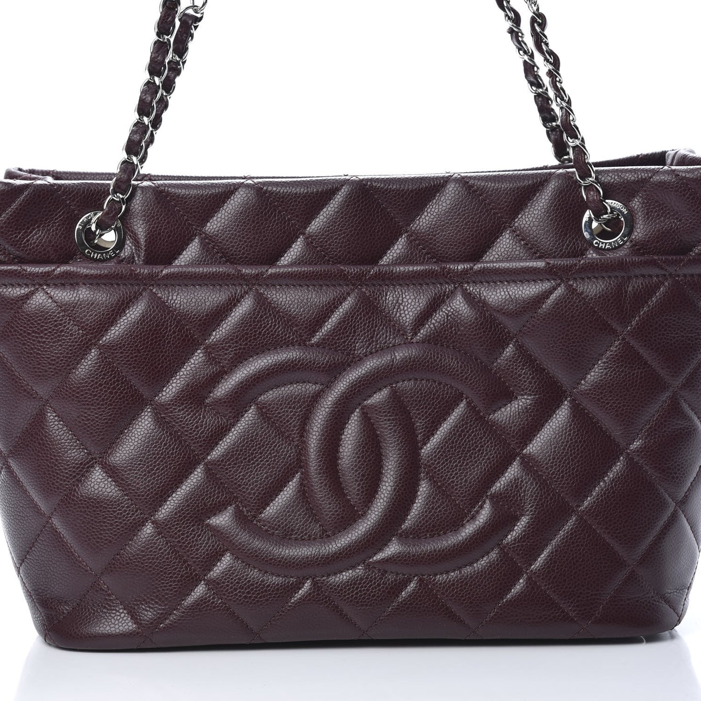 Caviar Quilted Timeless CC Soft Tote Bordeaux