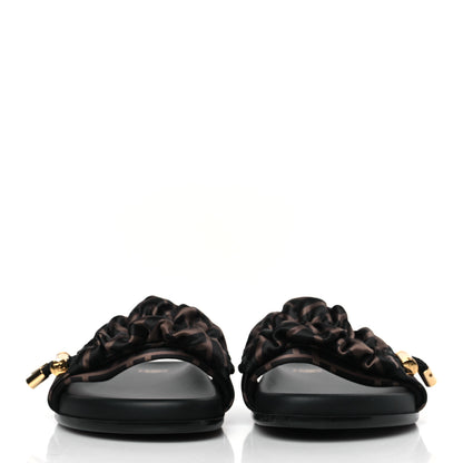 Fendi Satin FF Fendi Feel Slide Sandals 39 Tobacco Black 6 of 21