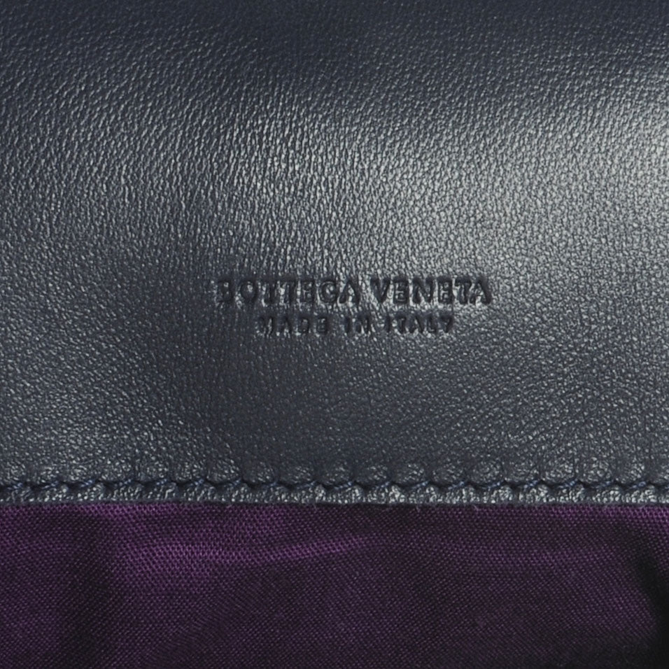 Woven Intrecciato Flap Clutch Ink