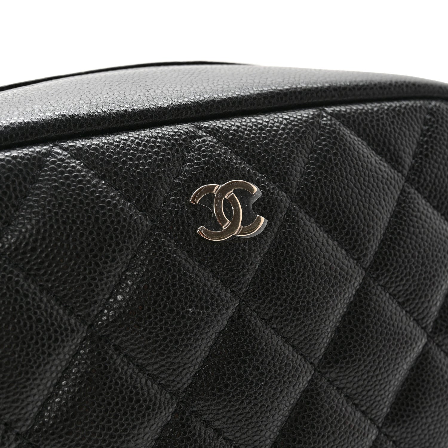 Chanel Caviar Quilted Curvy Pouch Cosmetic Case Black 8 of 8