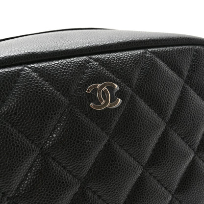 Chanel Caviar Quilted Curvy Pouch Cosmetic Case Black 8 of 8