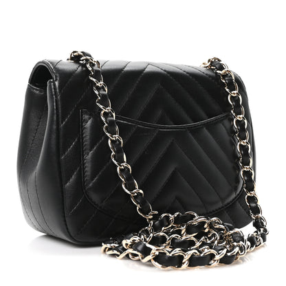 Chanel Lambskin Chevron Quilted Mini Square Flap Black 3 of 10