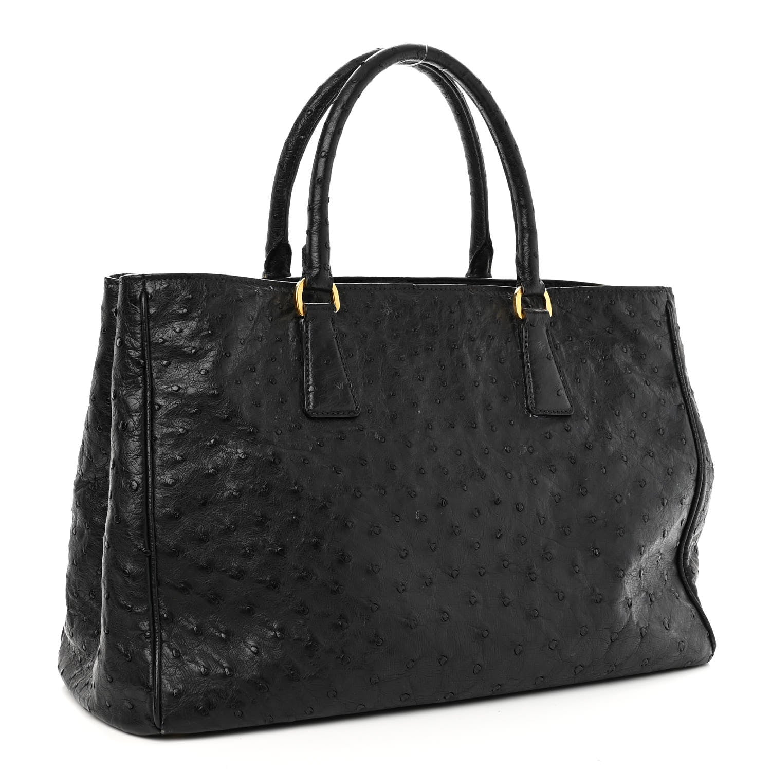 Prada Ostrich Tote Black 3 of 13