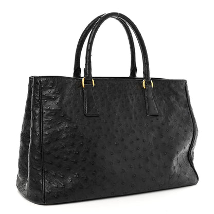Prada Ostrich Tote Black 3 of 13