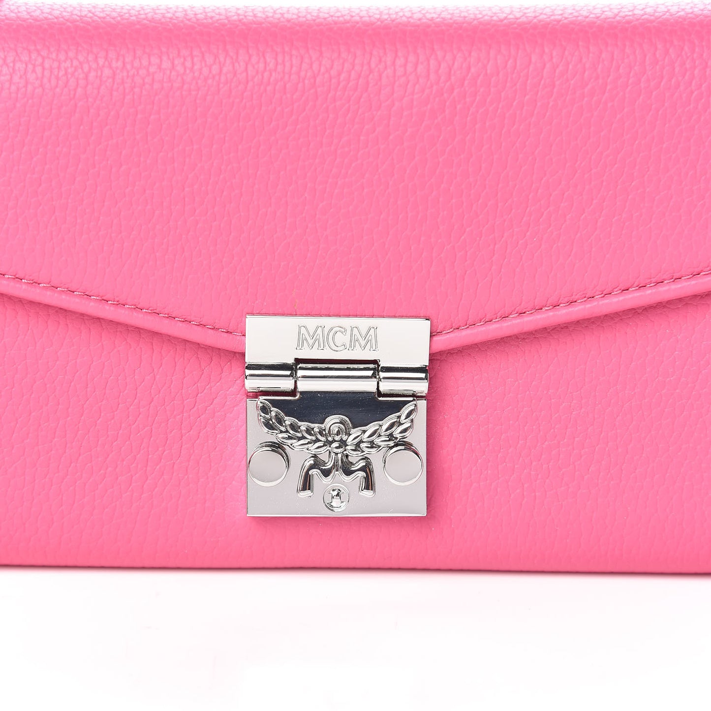 Calfskin Large Patricia Wallet On Chain Pink