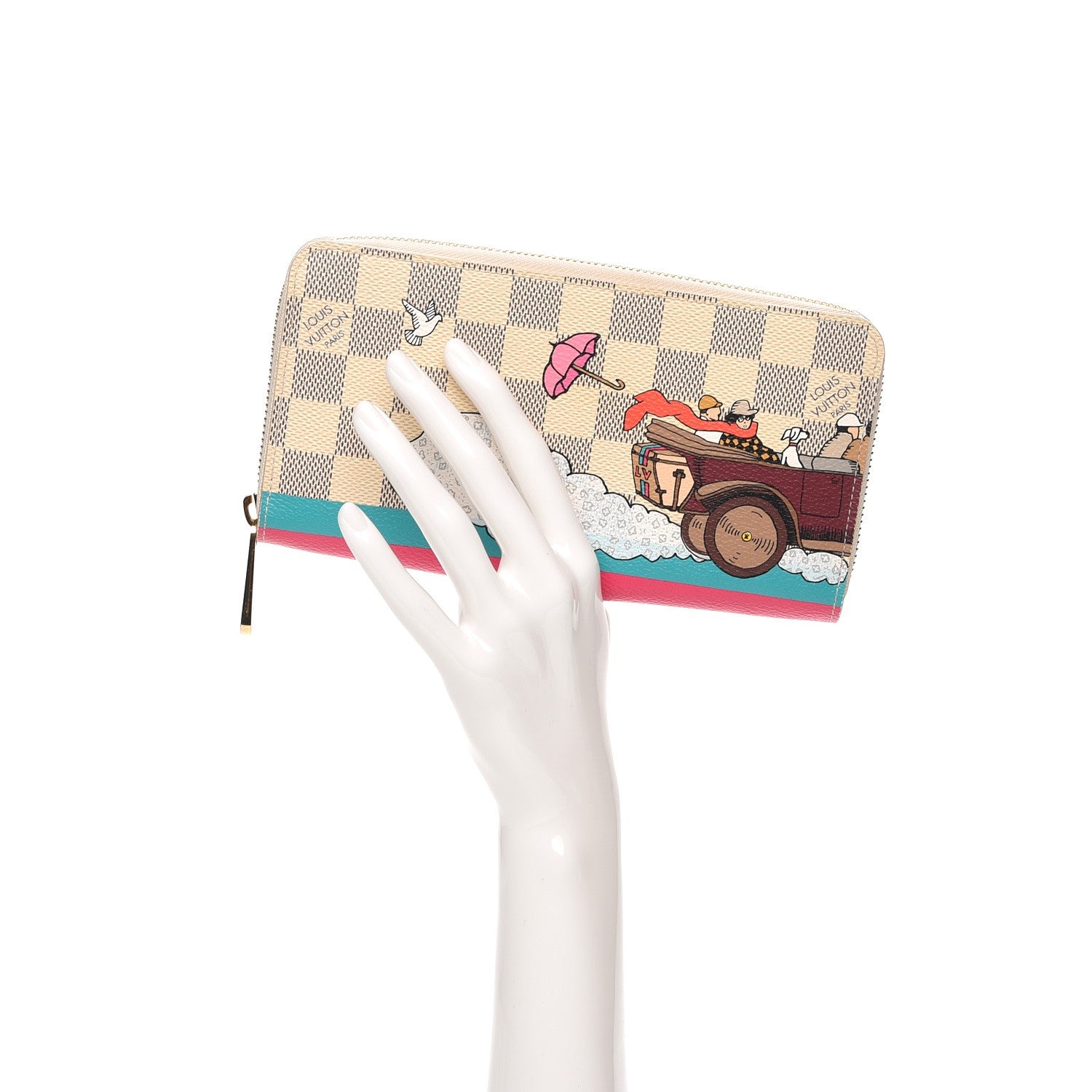 Louis Vuitton Damier Azur 2015 Christmas Animation Zippy Wallet Hibiscus 3 of 14
