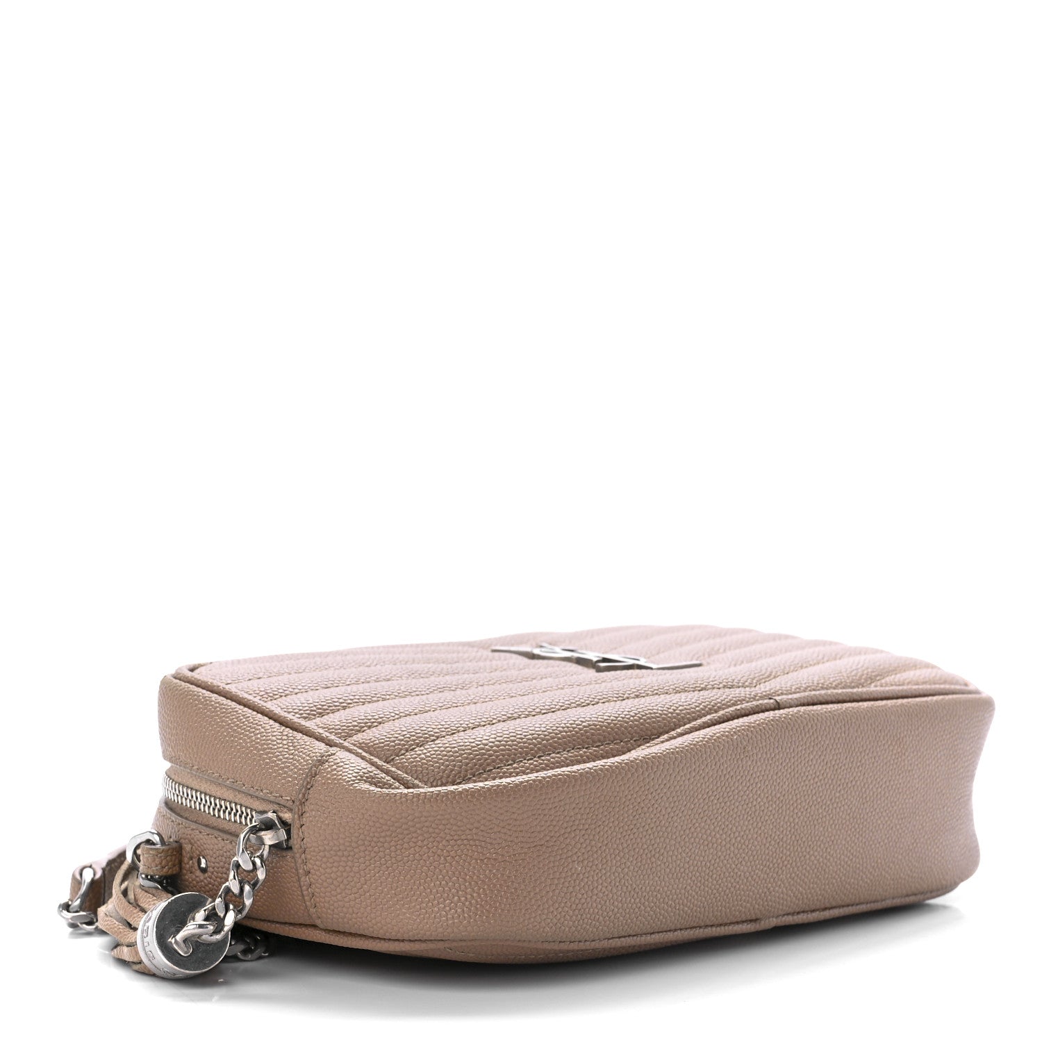 Saint Laurent Grain De Poudre Matelasse Monogram Mini Lou Camera Bag Dark Beige 4 of 12