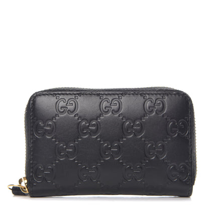 Gucci Guccissima Zip Around Card Case Black 1 of 6
