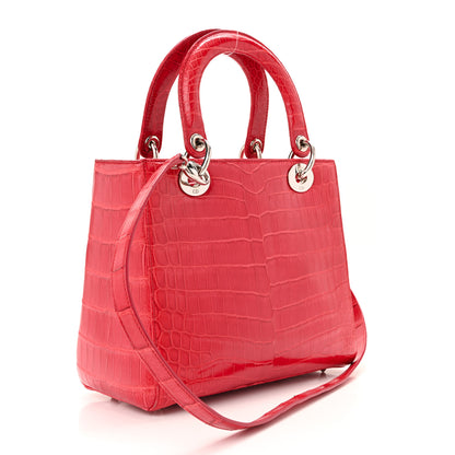 Christian Dior Alligator Medium Lady Dior Red 2 of 10