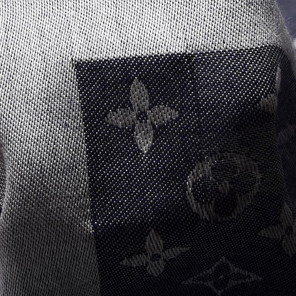 Louis Vuitton Wool Silk Monogram Denim Shawl Blue 6 of 6