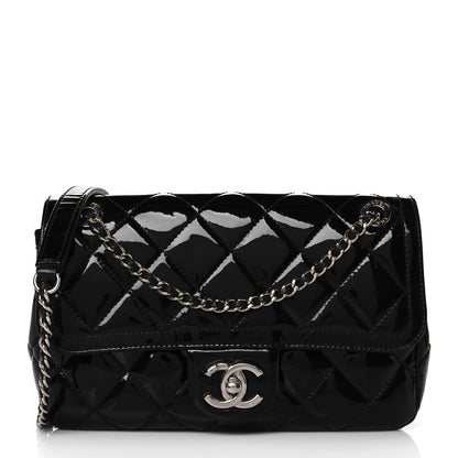 Chanel Patent Calfskin Quilted Mini Rectangular Flap Black 1 of 9